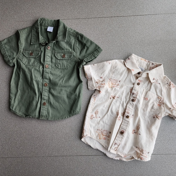 Other - Lot of 2 toddler short sleeve button down shirts, 12-18m